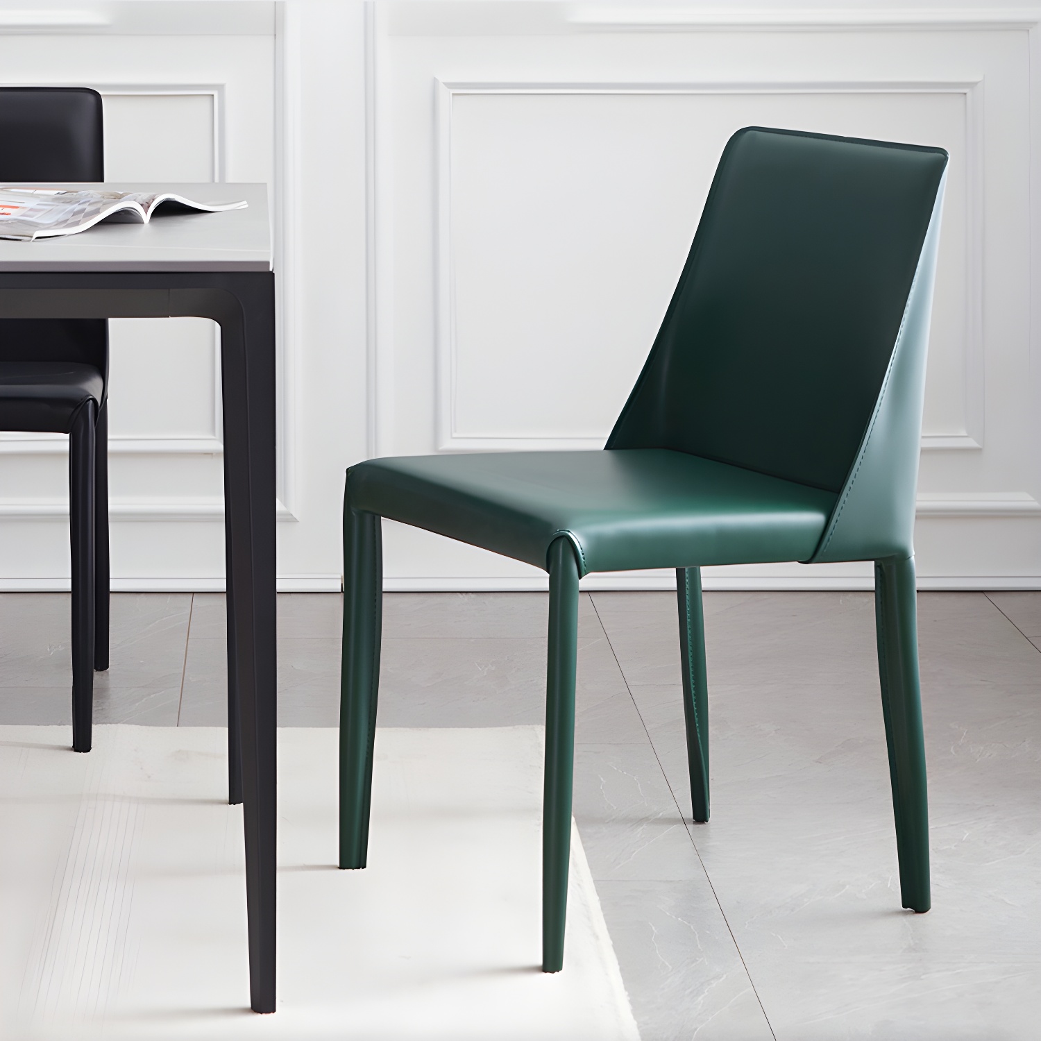 Modern Metal Dining Room Chairs Armless Leather Dining Chair for Restaurant - image 18