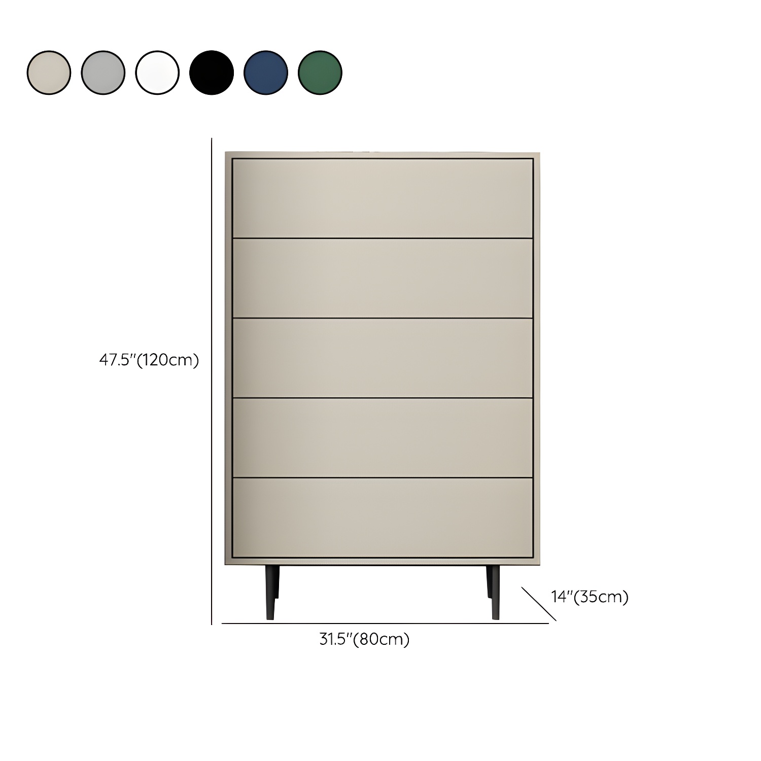 13.65-inch W Modern Storage Chest Dresser Manufactured Wood Storage Chest - image 19