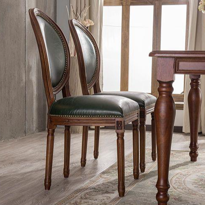 Traditional Antiqued Wood Sturdy Nailhead Trim King Louis Arm Chair/Armless Chair with Outlined and Foot Pads - image 8