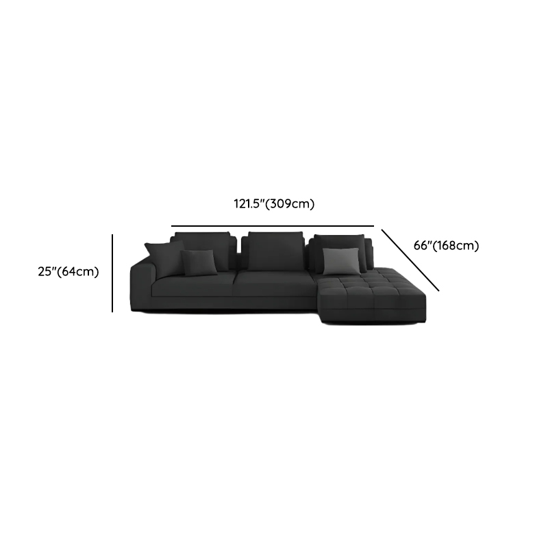 L-Shape Dark Upholstery Corner Sectional, Seats 5 with Button-tufted Design - image 8