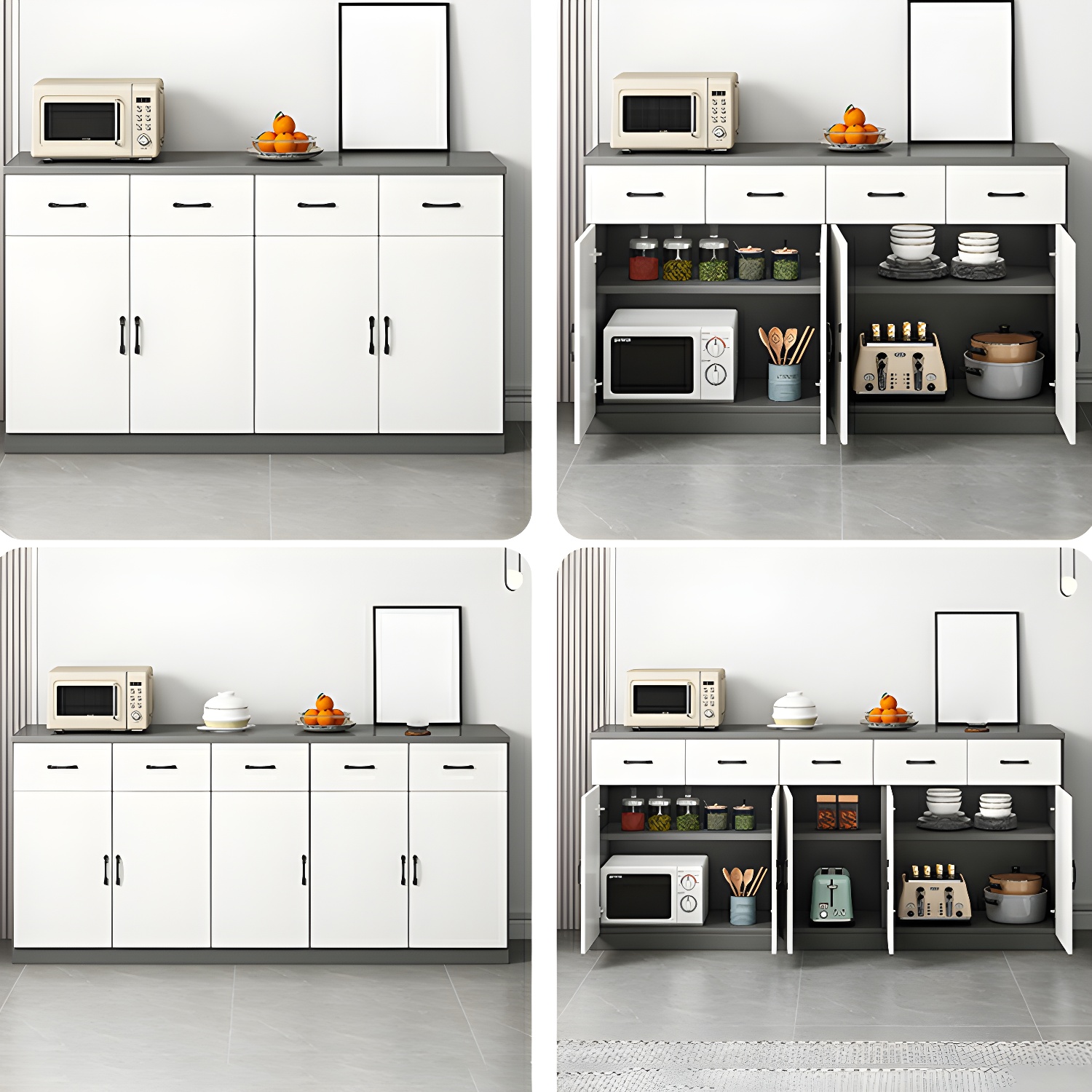 Modern Wood Sideboard Credenza with Drawers and Cabinets - Functional Storage Solution - image 18