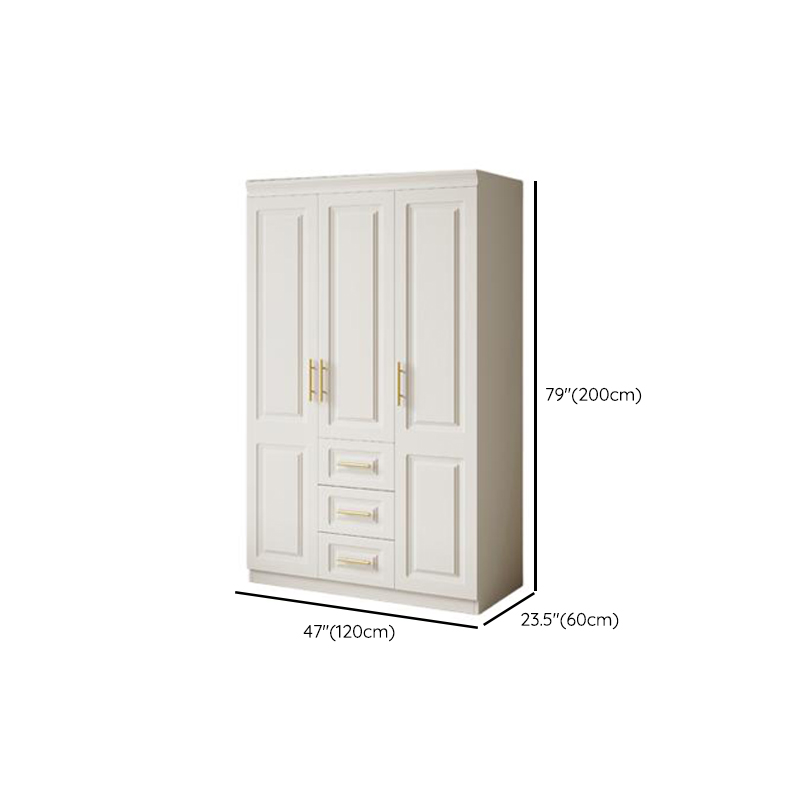 White Minimalist Laminate Wardrobe Closet with Soft Close Drawer, Soft Close Door, Interior Shelves, and Clothing Rod - image 6