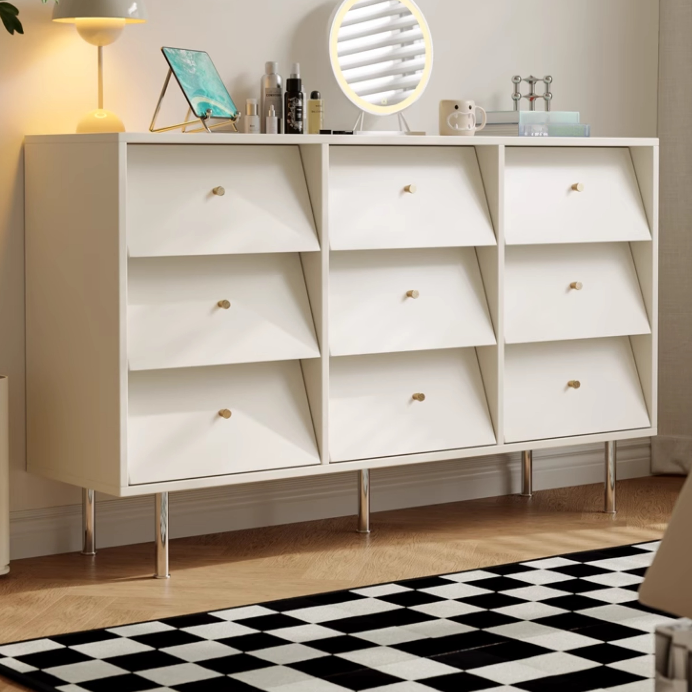 Casual Composite Wood Console Dresser with 6/9 Drawers in Vertical/Horizontal Orientation - image 3