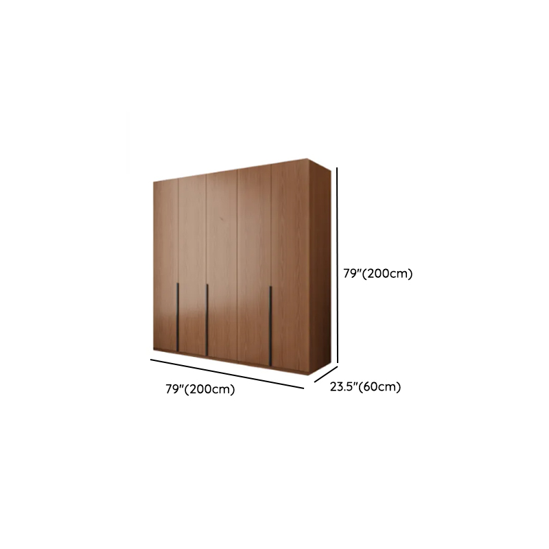Sepia Modish Laminate Wardrobe Closet with Interior Shelves and Clothing Rod - image 11