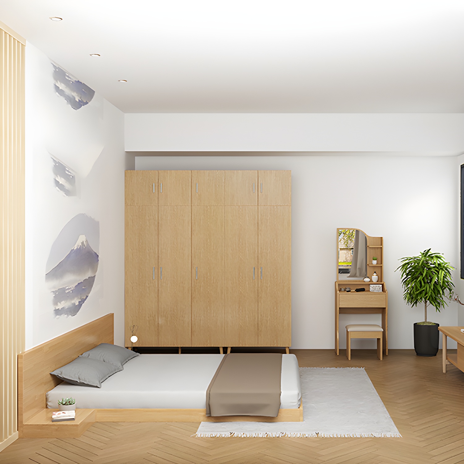Solid Wood Platform Bed Mid-Century Modern Platform Bed Frame Mattress Included - image 17