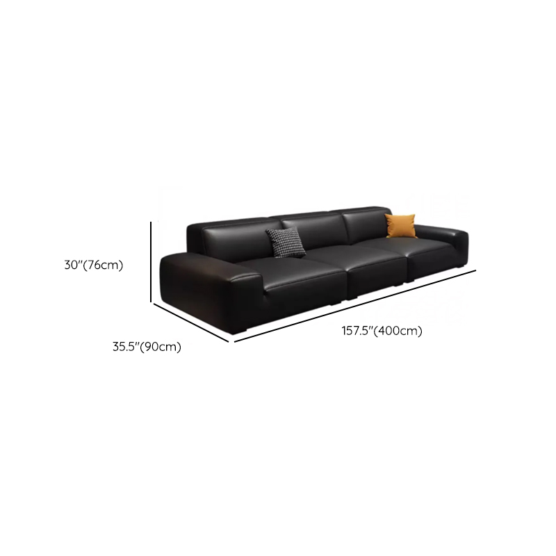 Modern Solid Color Water Resistant Sofa in Midnight Black with 6-seater Capacity and 2 Pillows - image 20
