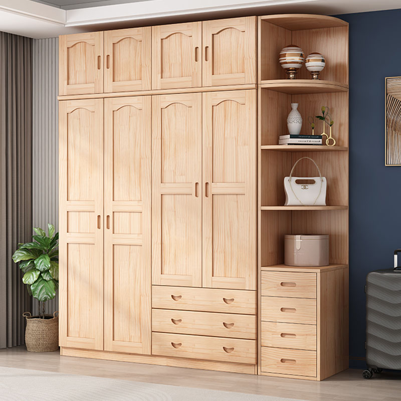 Scandinavian Natural Wood Wardrobe Armoire - 50cm Width - Drawers Included - image 4