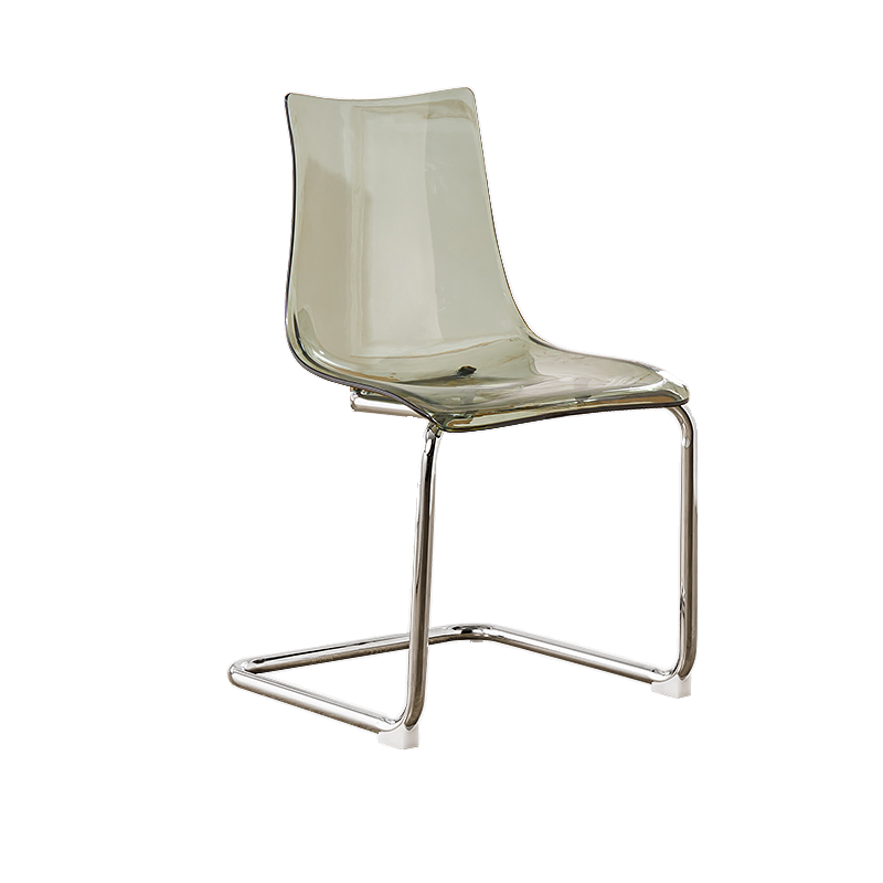 Art Deco Home Side Chair with Solid Back Panel, Metallic Metal Legs - image 6