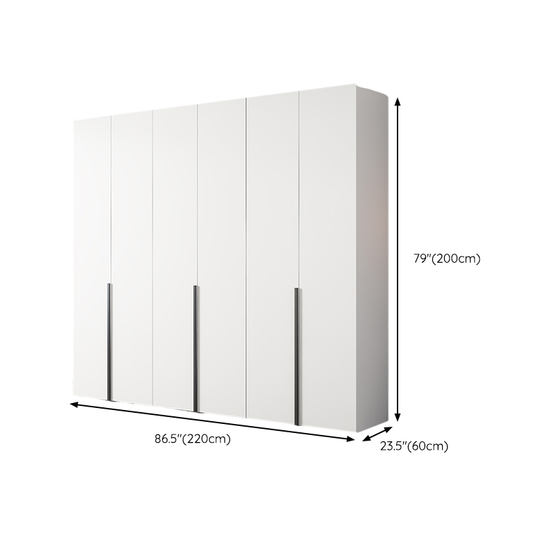 White Wood Wardrobe Armoire with Hinged Doors and Shelves Included - image 16