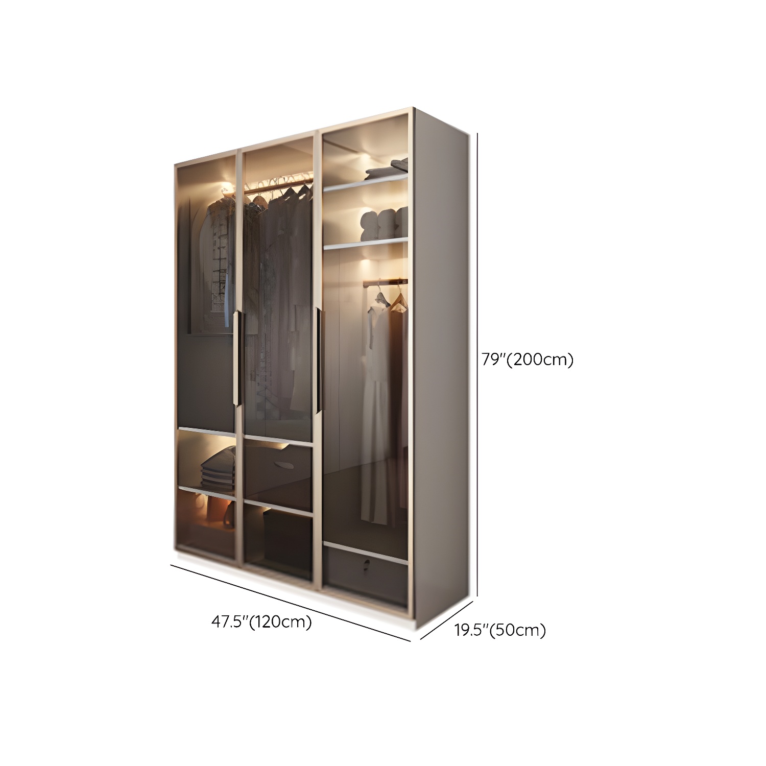 White Colour Wardrobe Armoire Contemporary Style Wooden Wardrobe Closet for Bedroom - image 18