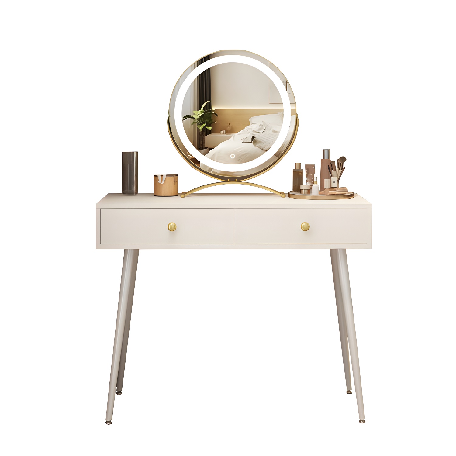 2-Drawer Vanity Tables Bedroom Makeup Vanity Desk Table with Drawer - image 7