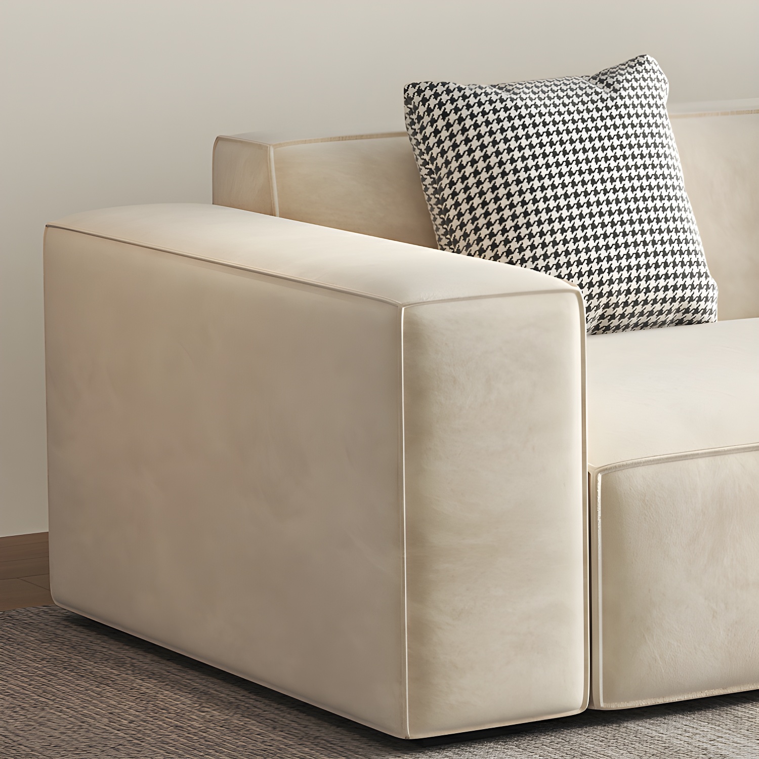 Elegant Sectional with Synthetic Upholstery in Moderate-Gray Tone and Built-in Charging Ports - image 9