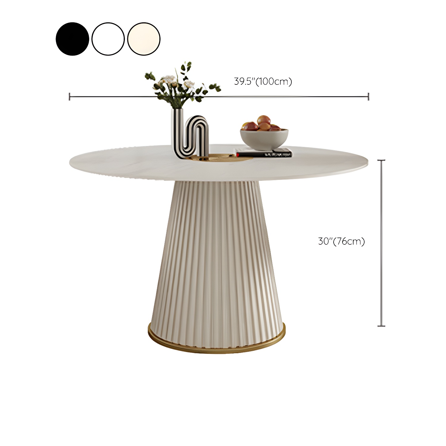 Modern Pedestal Table Steel Base Round Dining Table for Home Kitchen - image 12