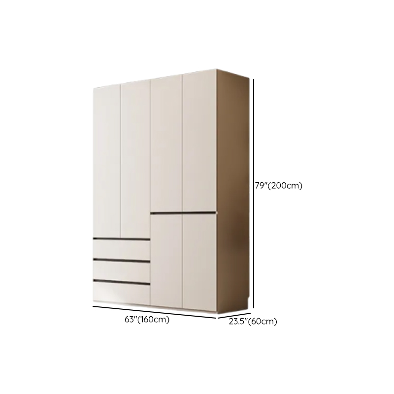 White Minimalist Laminate Independent Wardrobe Closet with Soft Close Drawer, Soft Close Door, and Interior Shelves - image 8