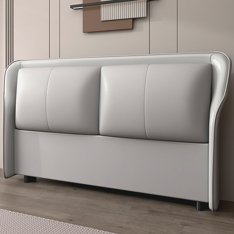 Trendy Wingback Headboard with No Distressing in Natural Wood, Rectangle Shape for Full/Queen Bed with Sponge Upholstery and Standard Height - image 5