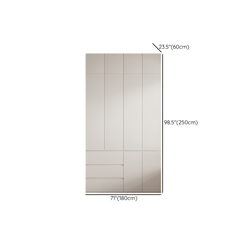 White Modish Manufactured Wood Armoire Cabinet with Soft Close Drawer, Soft Close Door, Interior Shelves, and Clothing Rod - image 11