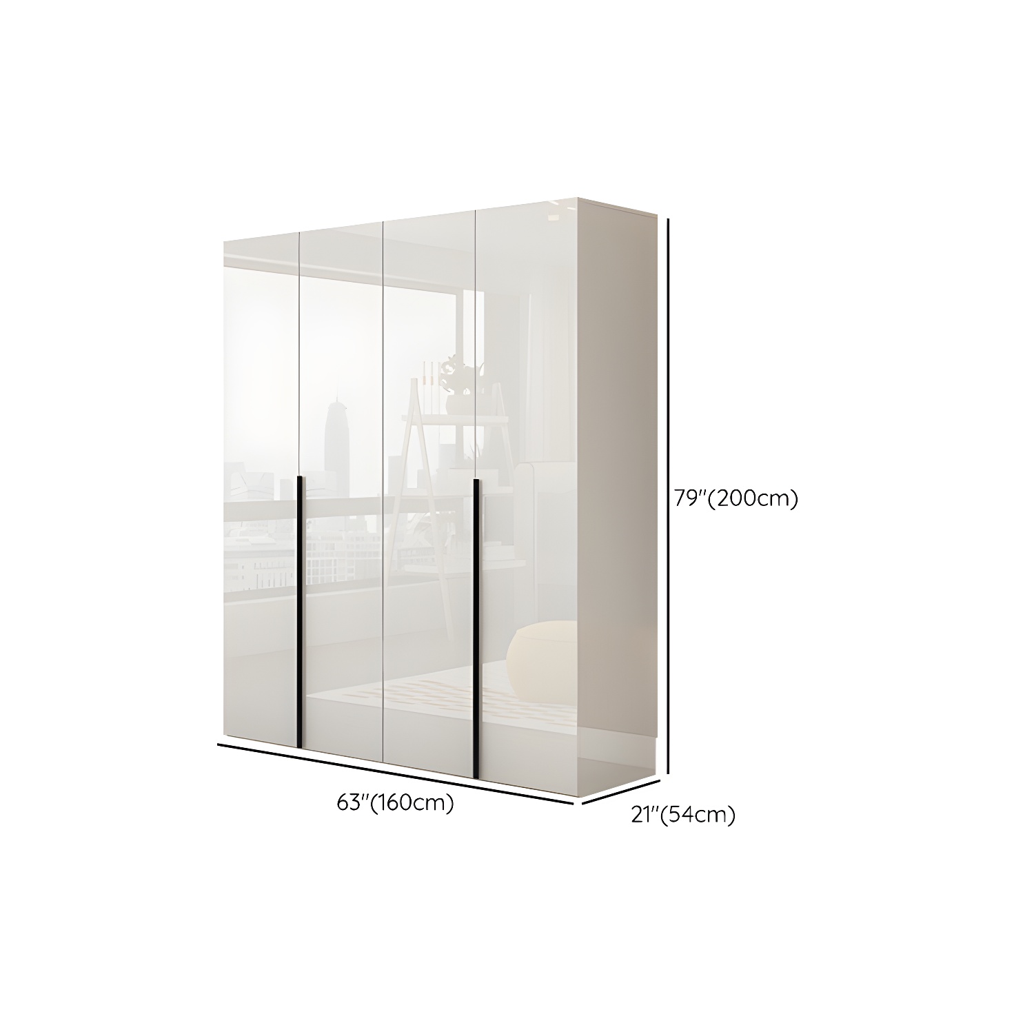 Hinged Wardrobe Armoire with Shelves White Wardrobe Closet for Home - image 13