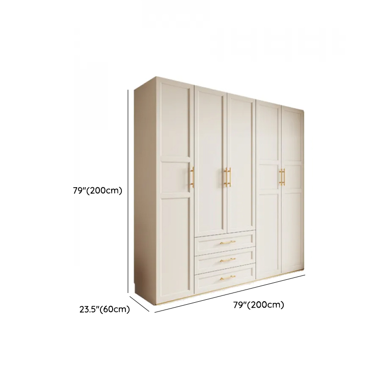 White Minimalist Natural Wood Wardrobe Closet with Soft Close Drawer, Soft Close Door, Interior Shelves, and Clothing Rod - image 13