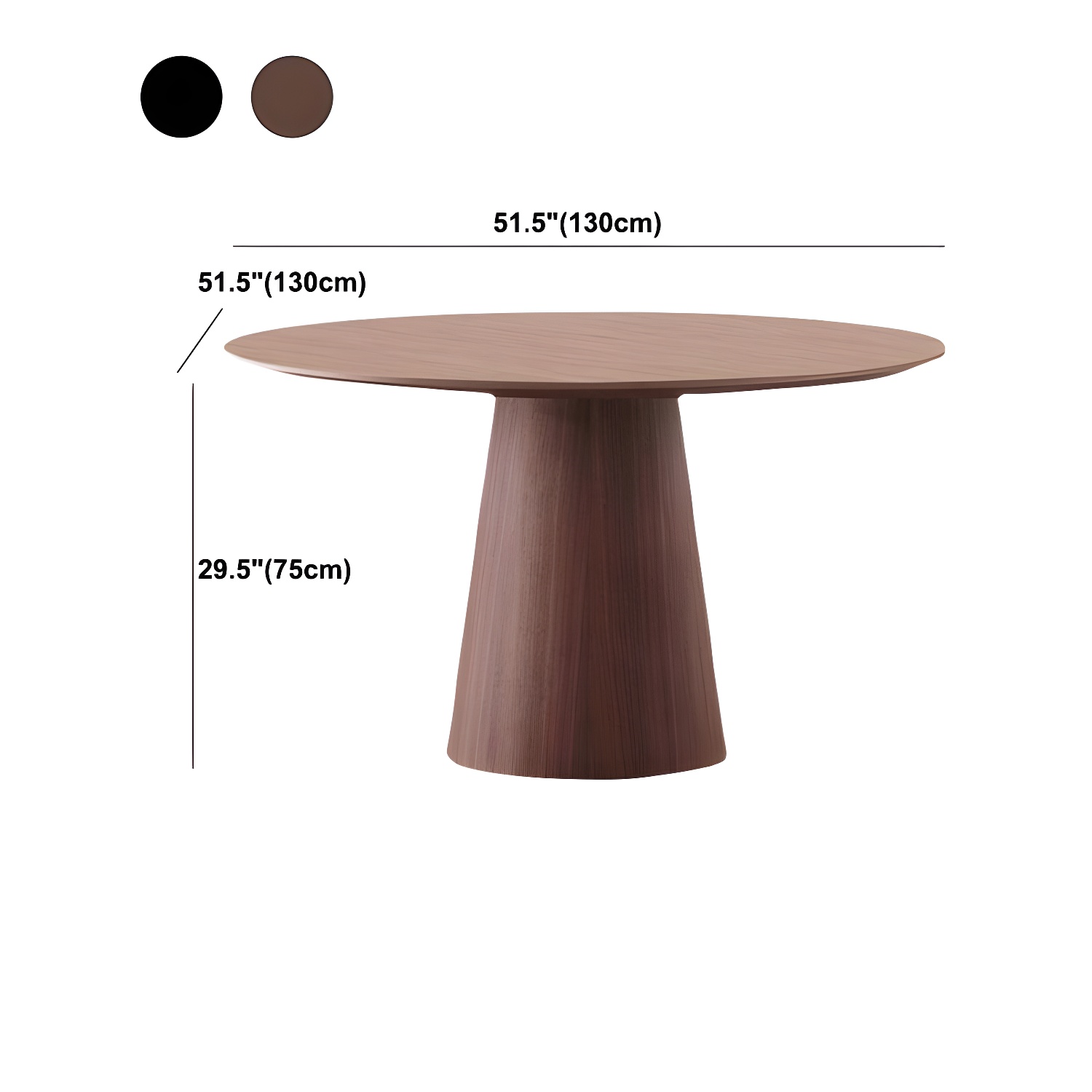Contemporary Round Dinette Table Solid Wood Pedestal Dining Table - image 10