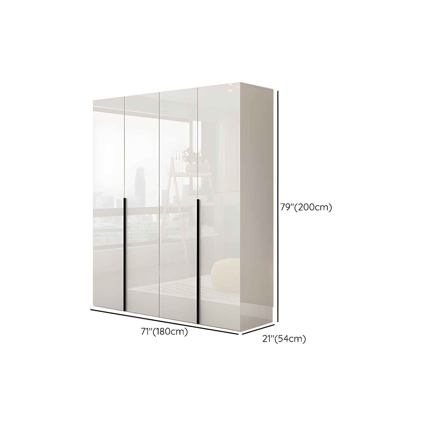 Hinged Wardrobe Armoire with Shelves White Wardrobe Closet for Home - image 14