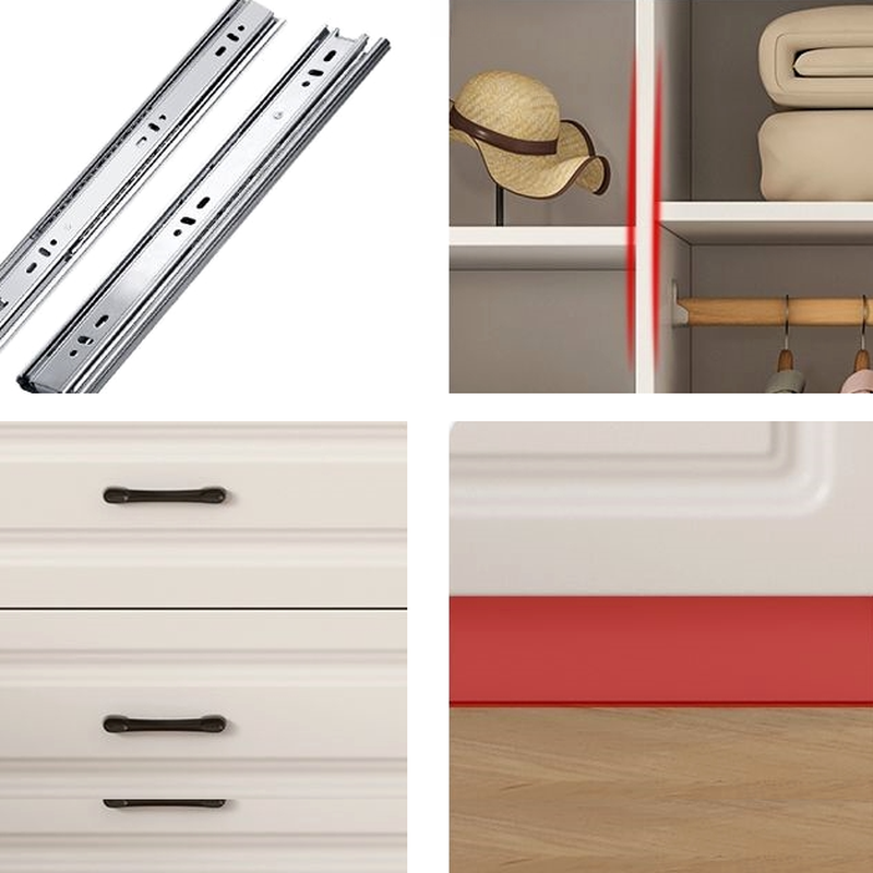 Casual Chalk Timber Wardrobe with Soft Close Drawer and Door, Interior Shelves, Hanging Rod - image 7