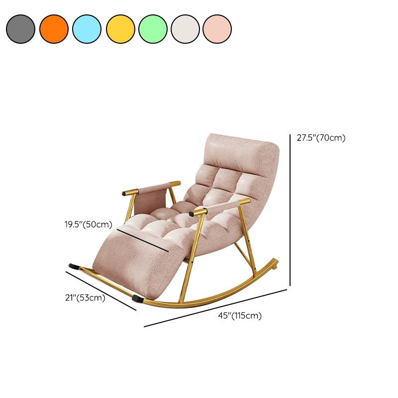 Chic Indoor Modern Rocking Chair - Upholstered, with Tuft and Track Arms, Seats One - image 19