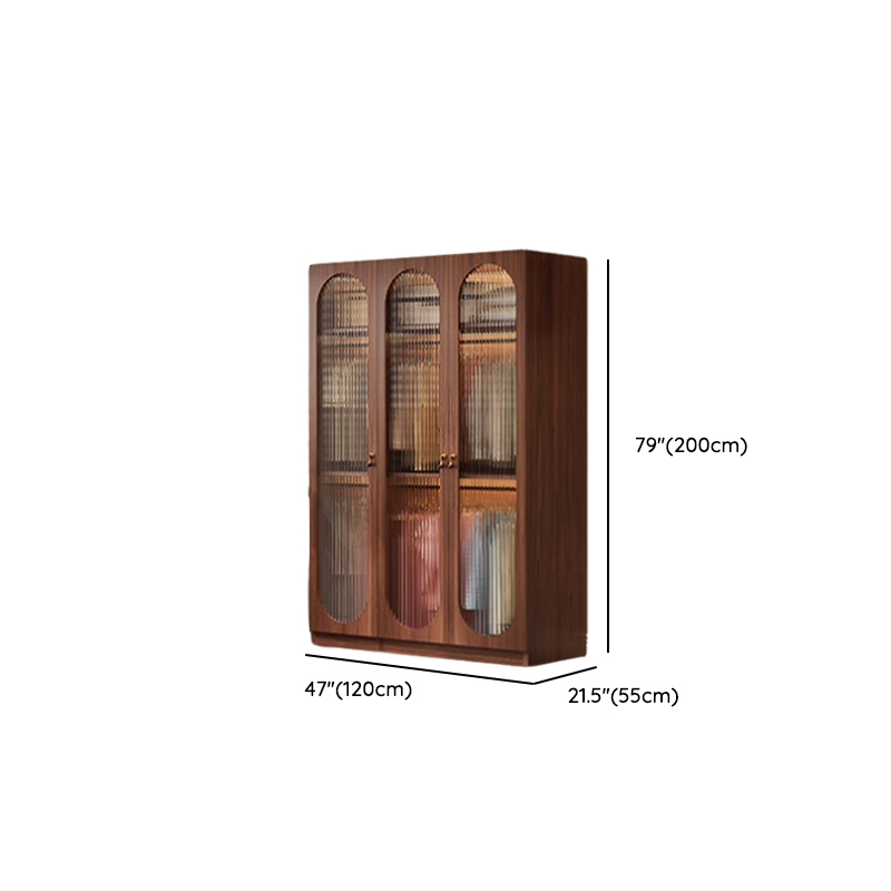 Sepia Modish Wooden Armoire Cabinet with Adaptable Shelf, Soft Close Door, and Clothing Rod - image 8