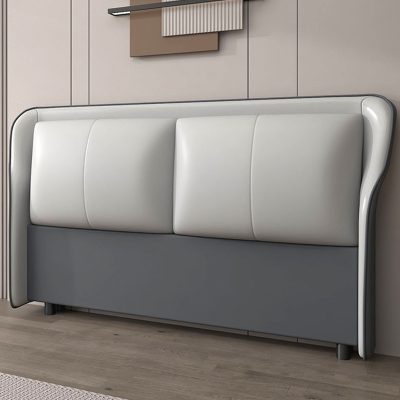 Trendy Wingback Headboard with No Distressing in Natural Wood, Rectangle Shape for Full/Queen Bed with Sponge Upholstery and Standard Height - image 3