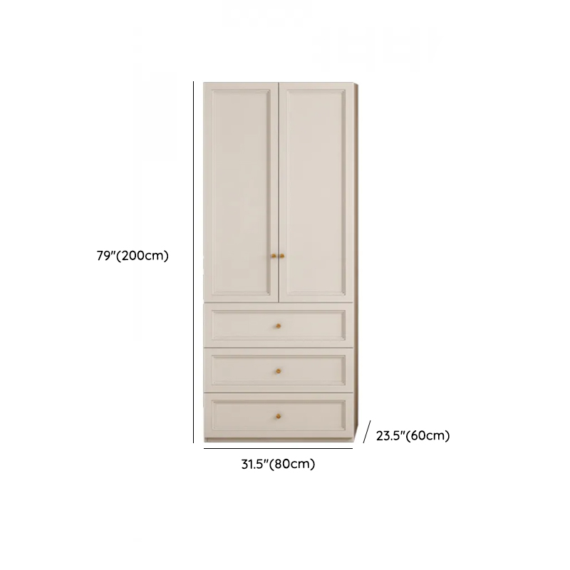 White Minimalist Laminate Wardrobe Closet with 3-Drawer, Soft Close Door, Interior Shelves, and Clothing Rod - image 8