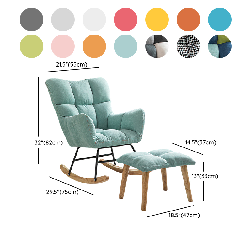 Modern Upholstered Rocking Chair with Tufted Seat - Natural Wood Legs for Stylish Home Decor - image 22