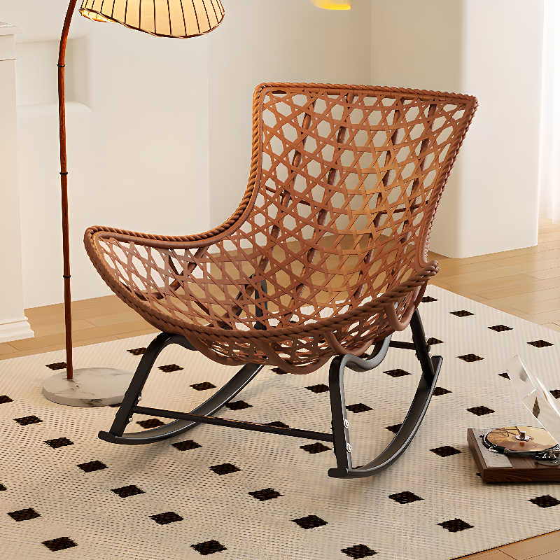 Trendy Upholstered Rocking Chair with Plush Cushioning - image 9