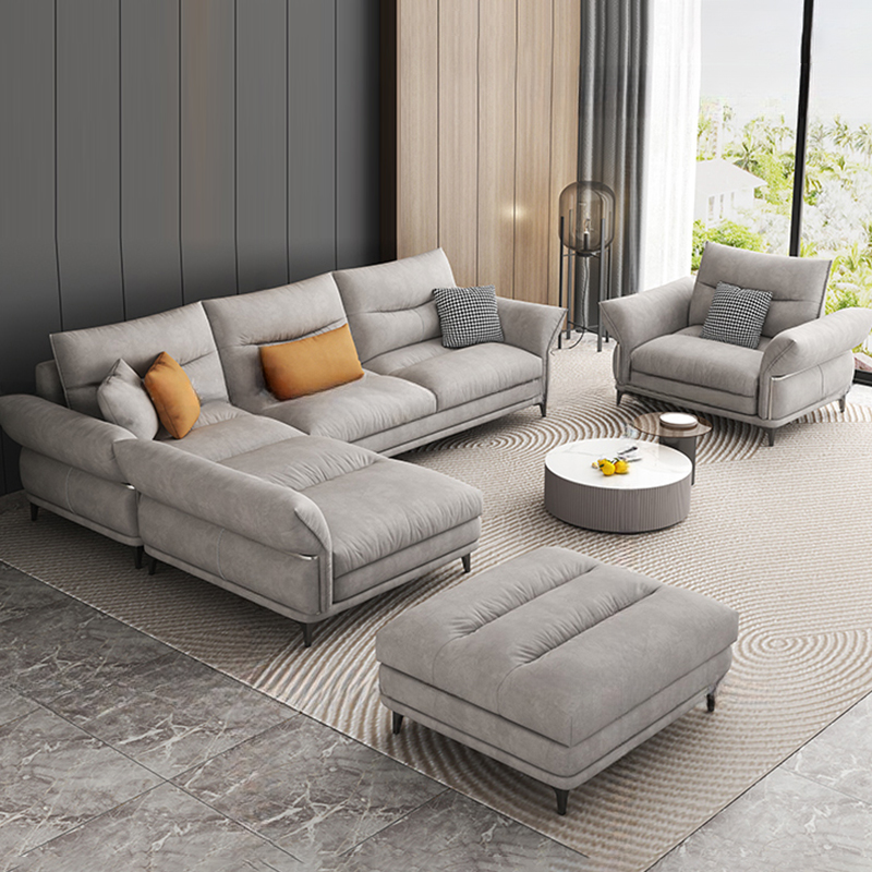 L-Shape/Straight Reversible/Horizontal Sofa Chaise/Sofa with Natural Wood Frame for Seats 5