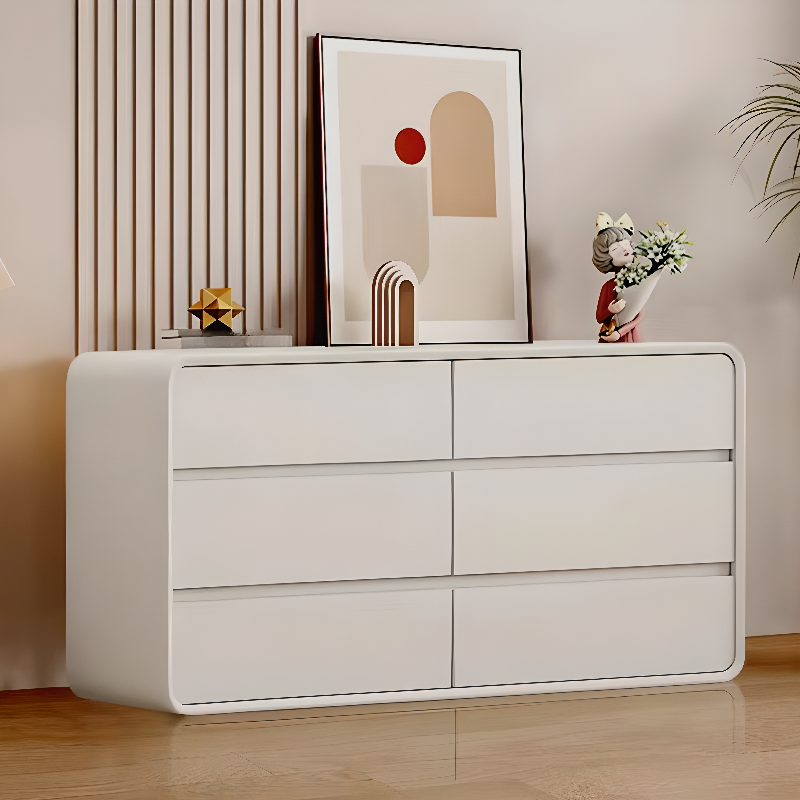 Art Deco Horizontal Console Dresser in Natural Wood with 6/8 Drawers - image 4