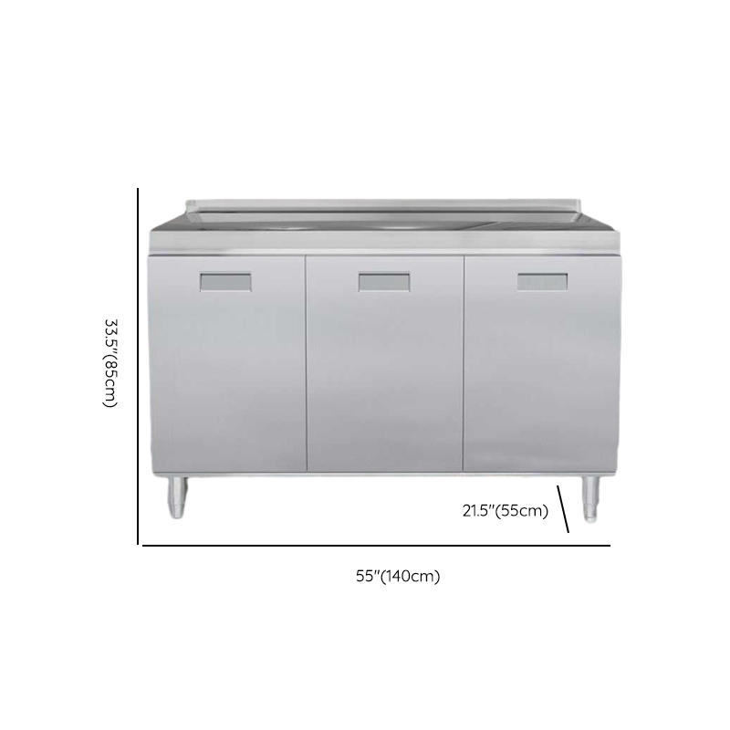 Casual Chrome Sideboard with Stainless Steel Countertop - image 7