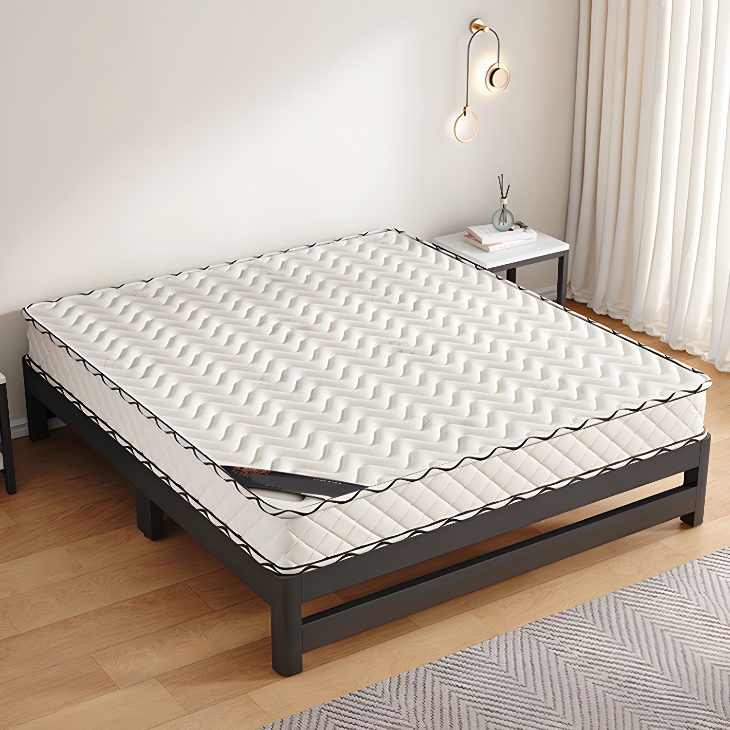 Modern Metal Bed Frame with Legs and Non-Upholstered Solid Color Design - image 5
