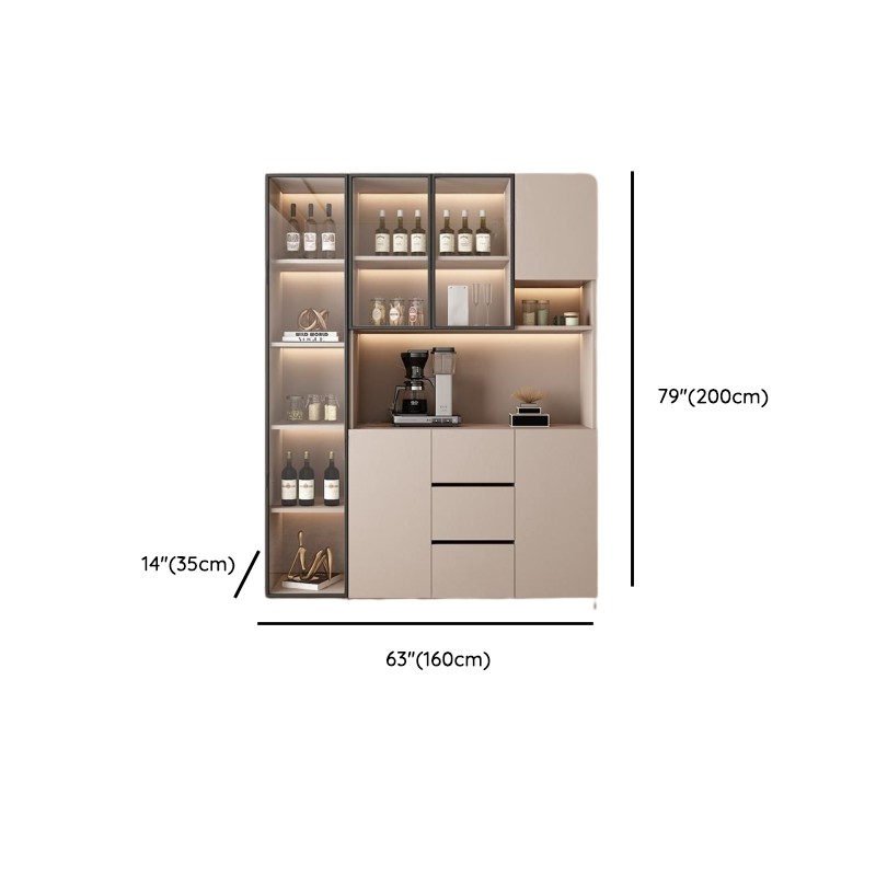 Wide/Standard/Narrow Modern Timber 3 Drawers 2 Shelves/3 Shelves/1 Shelf Glass Doors Pantry Hutch Sideboard - image 29