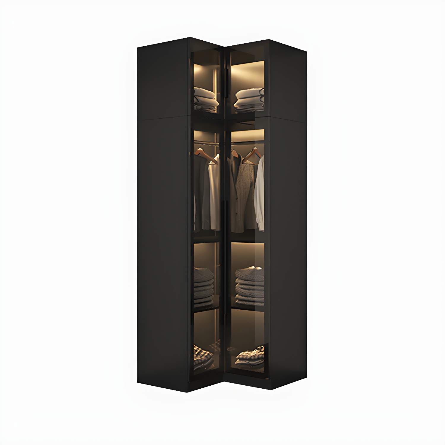 Modern Style Wardrobe Black Colour Glass Wardrobe Closet for Bedroom - image 3