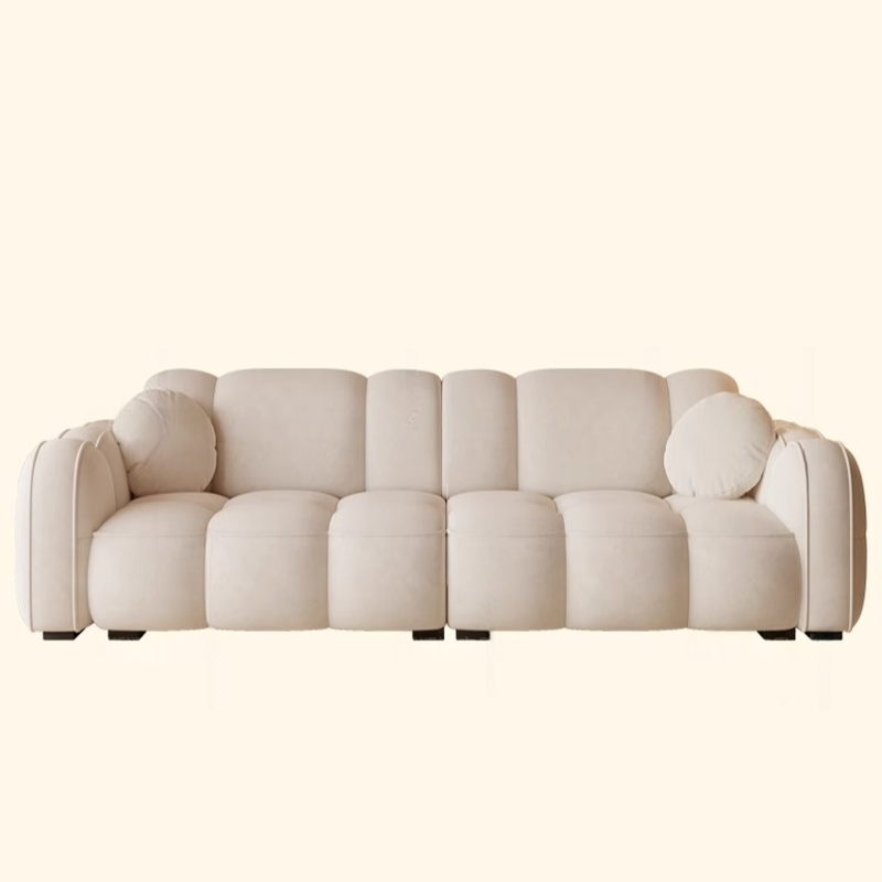 Trendy Solid Color Stain Resistant Standard Sofa in Dark Gray/Light Brown/Amber Color with Arm, 4-seater/Seats 3, and 2 Pillows - image 13