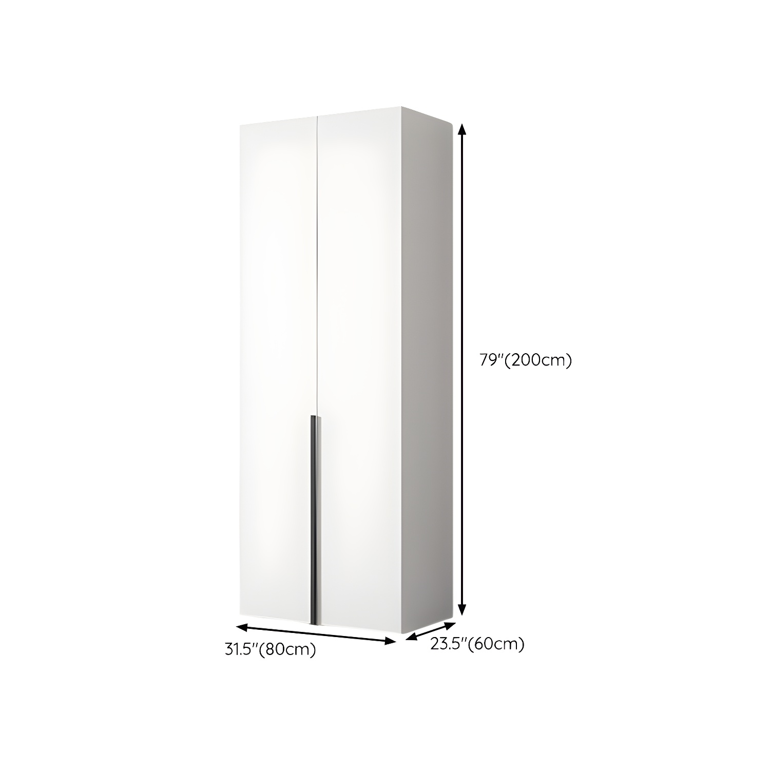 White Wood Wardrobe Armoire with Hinged Doors and Shelves Included - image 10