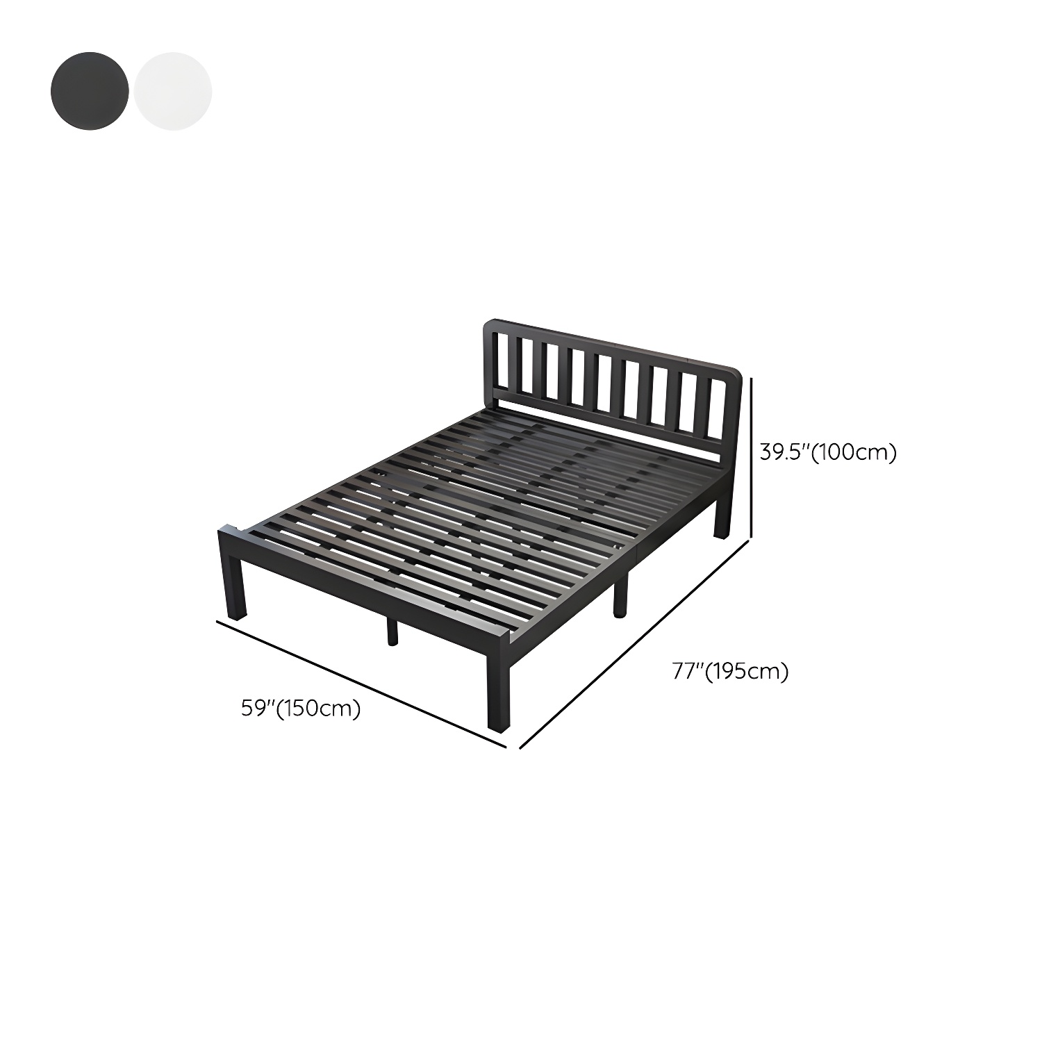 Contemporary Metal Bed Frame Solid Color Slat Bed with Custom Gold Legs - image 25