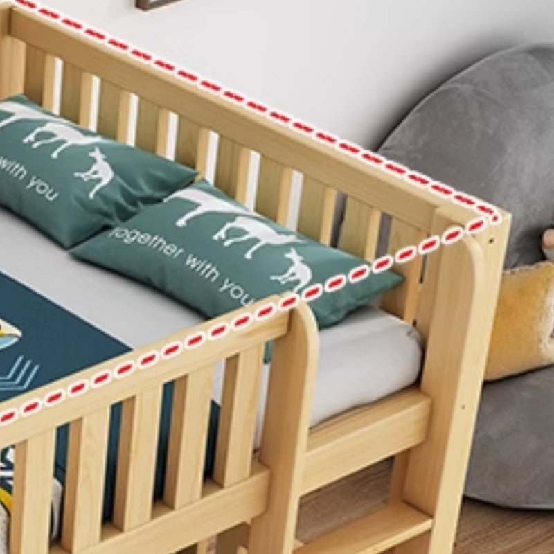 Timber Wood Color Bunk Bed with 2 Storage Boxes, Safety Guardrail & Compartment Bedroom - image 3