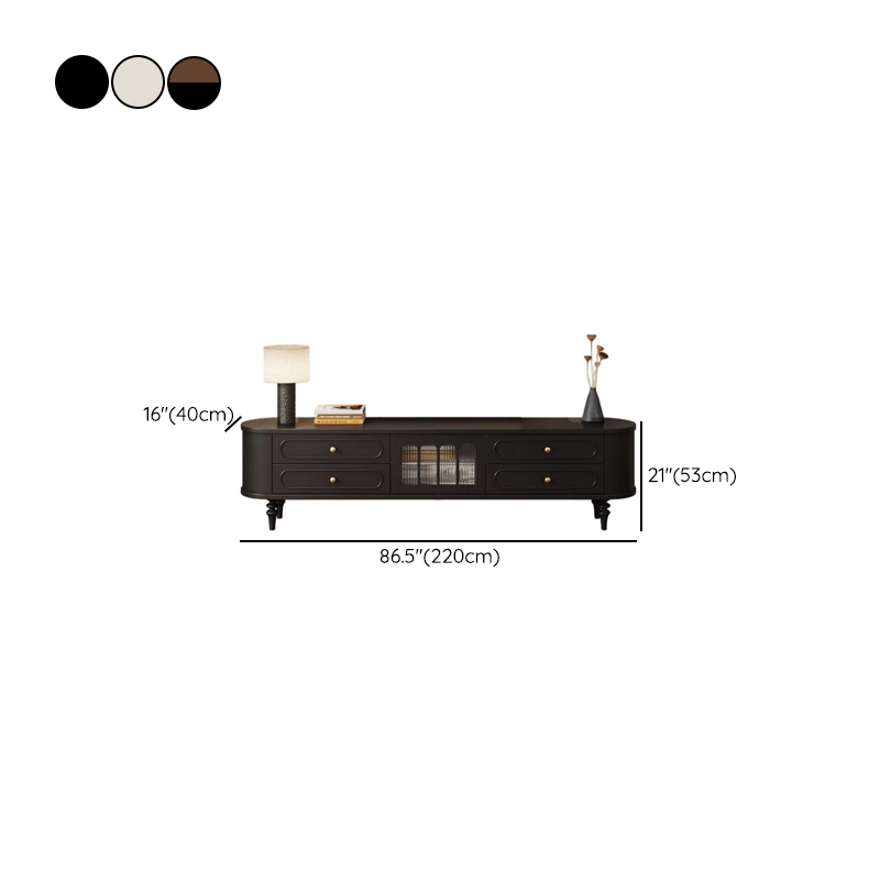 Modern Real Wood TV Stand with Shelf, 4 Drawers, Hutch, and Door - image 14