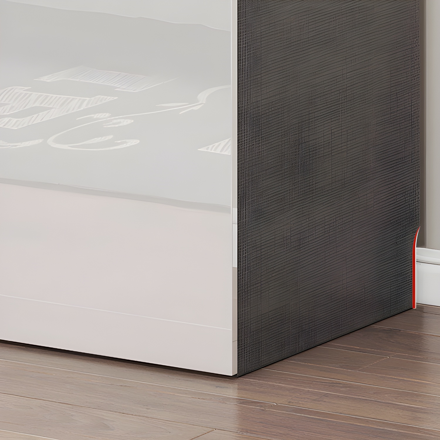 White Mirrored Finish Wardrobe Armoire Engineered Wood Wardrobe Cabinet - image 8