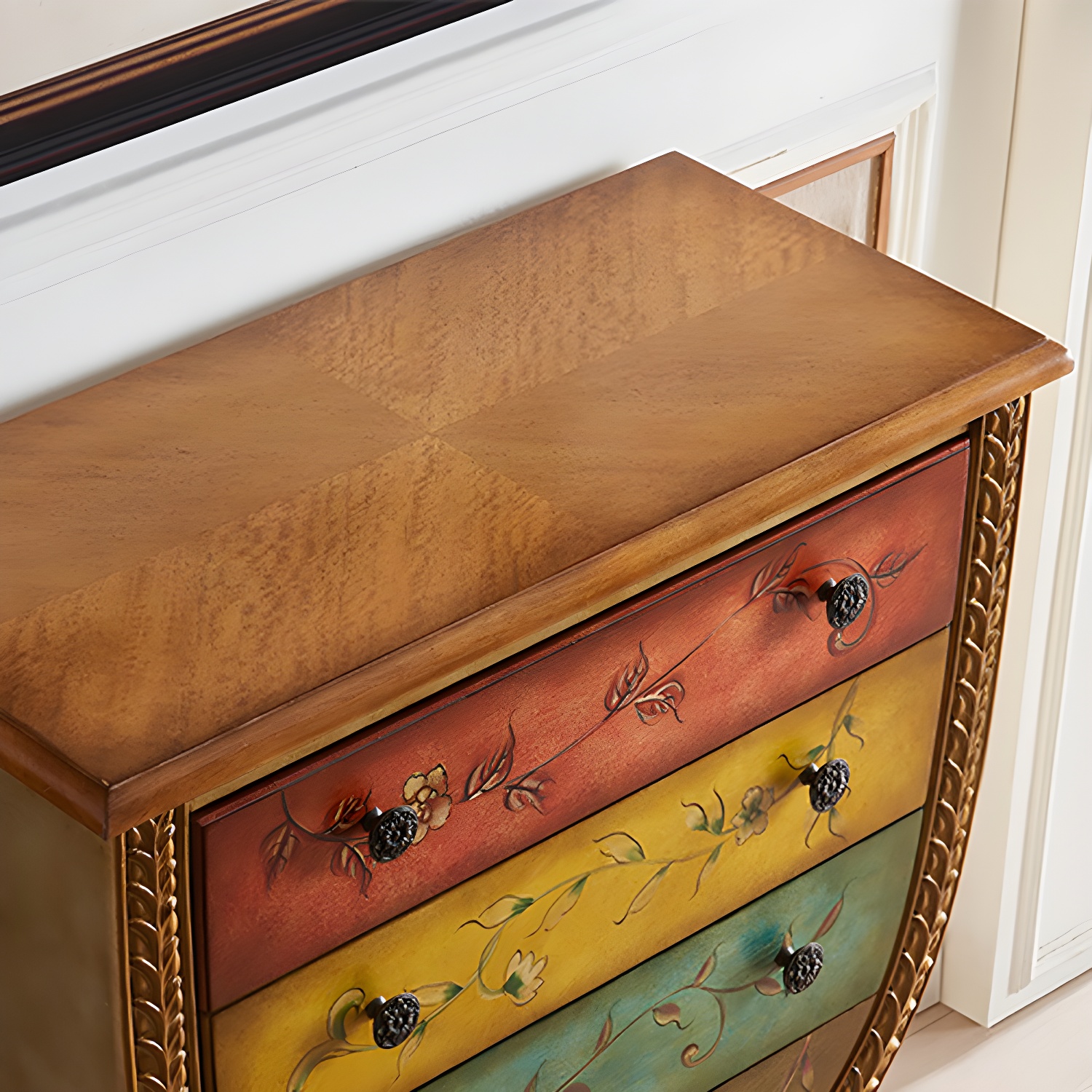 Rustic Wood Chest Vertical Chest with Drawers for Living Room - image 16