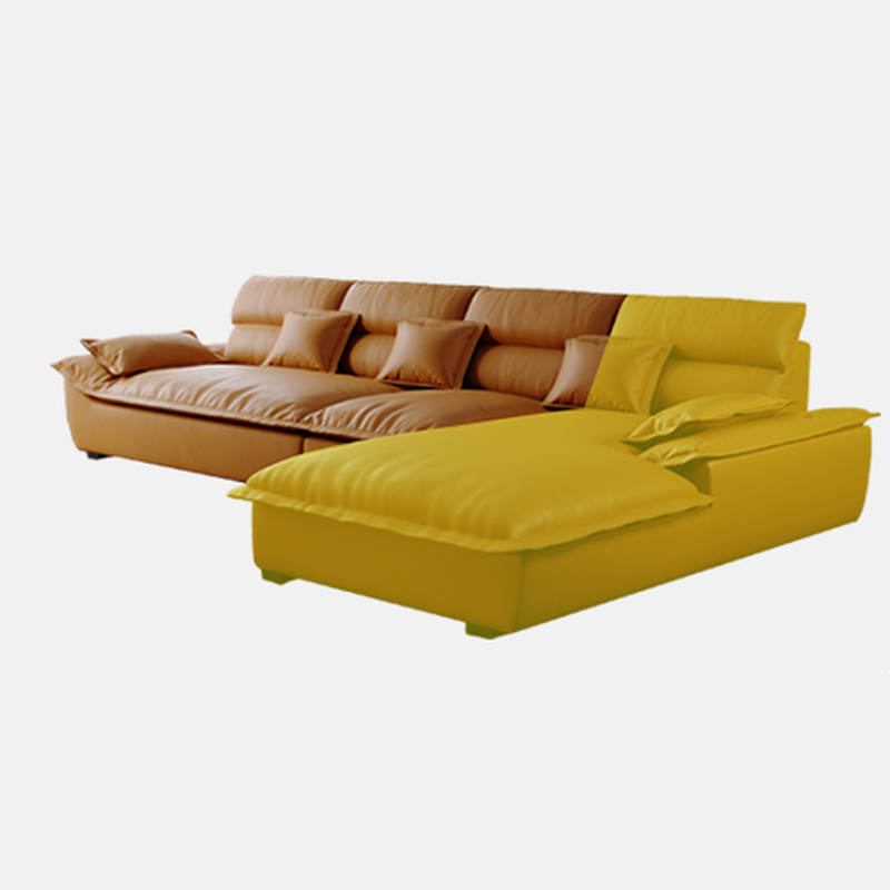 Modern Simple Style Midnight Black/Sepia/Chalk L-Shape Sofa Recliner Seats 5 - image 11