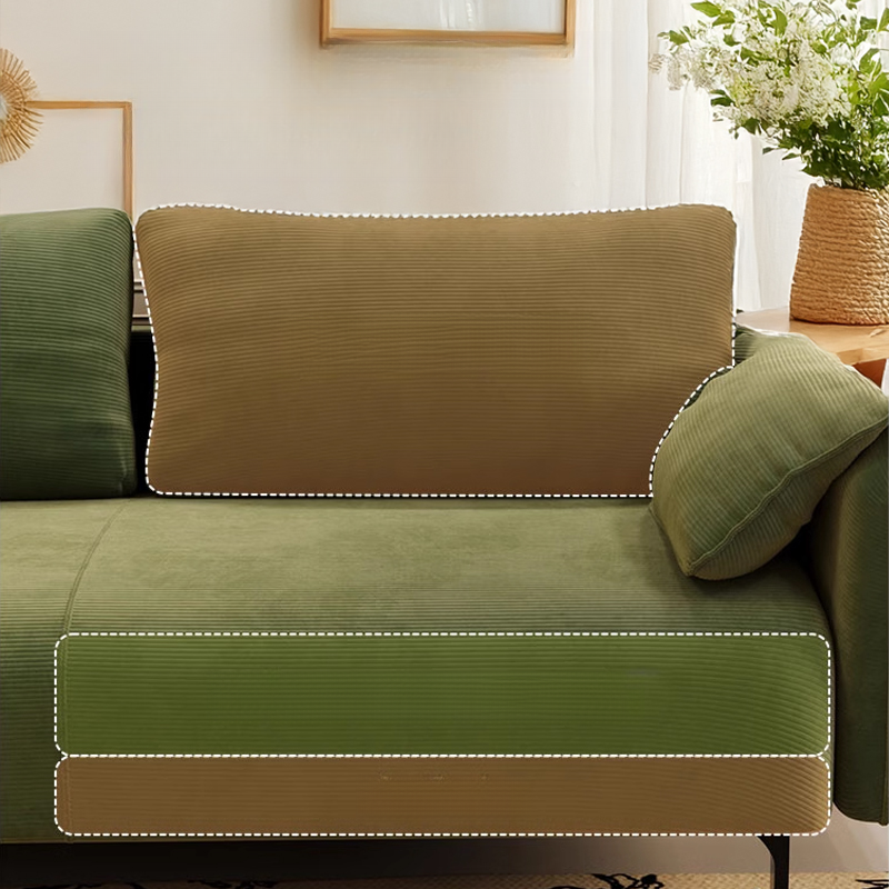 Modern Solid Color Tear Resistant Standard Sofa/Loveseat in Black/Ivory for 3-seater/Seats 2 - image 6