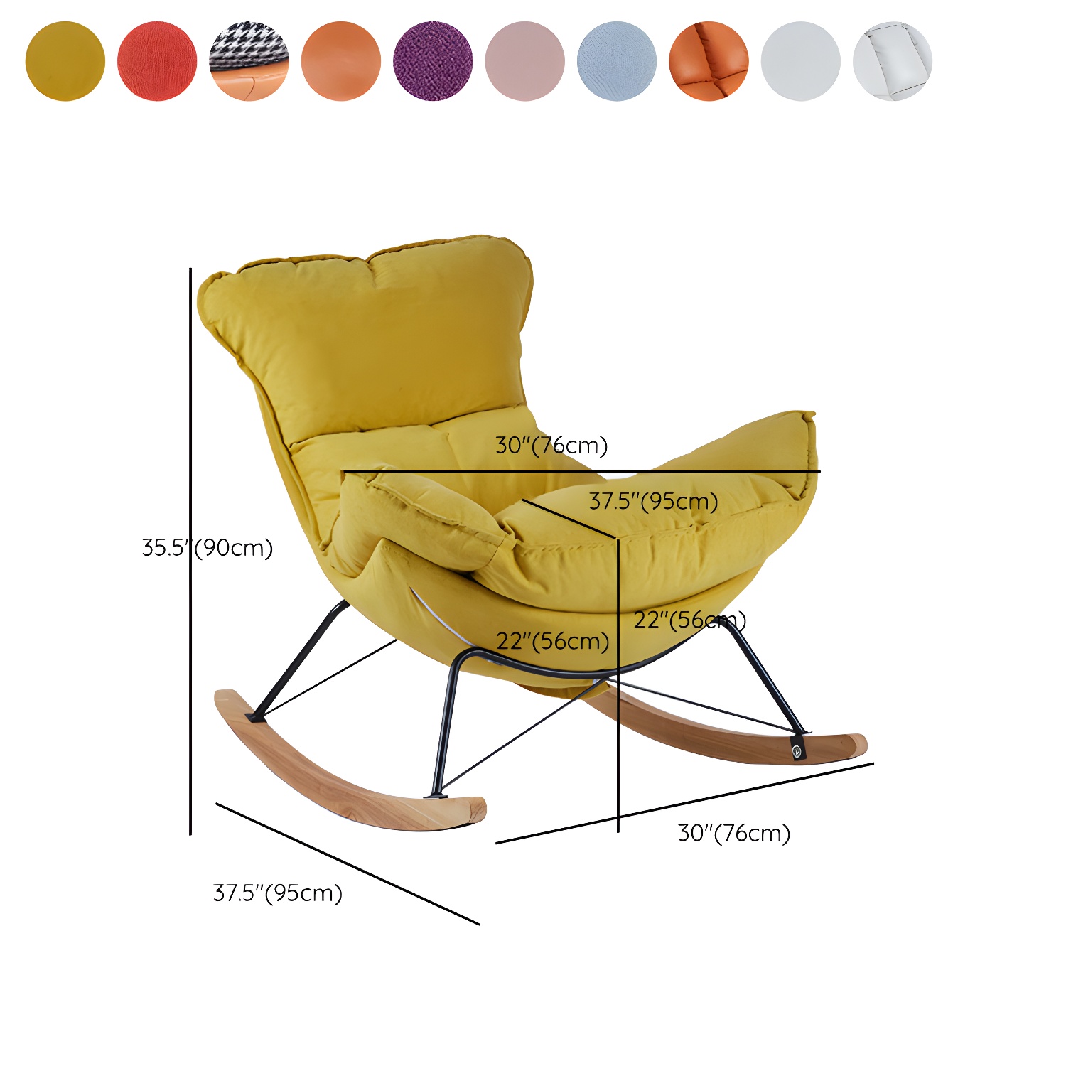 Modern Leather Rocking Chair Removable Cushions Rocker Chair for Drawing Room - image 21