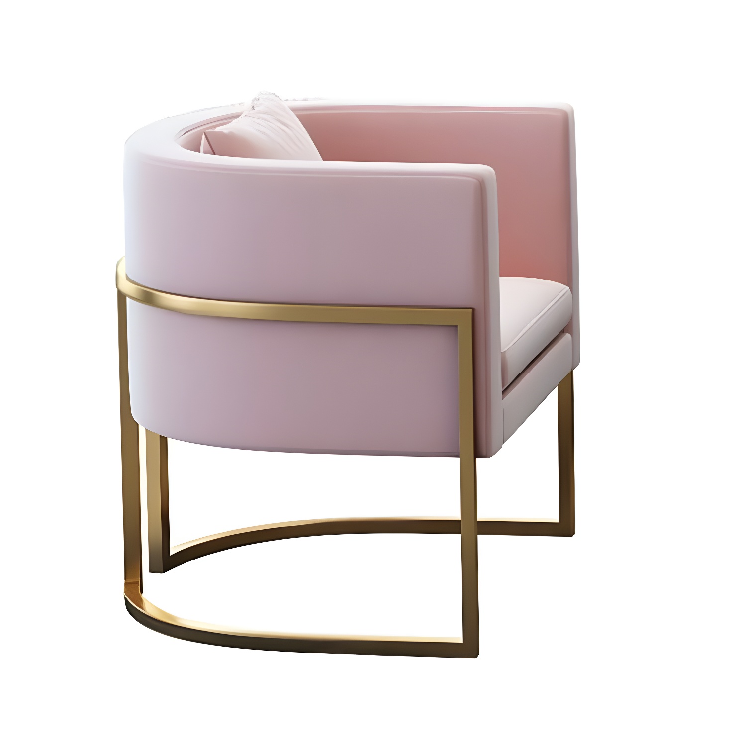 Parsons Arm Chair Leather Indoor Dining Chair with Gold Frame - image 7