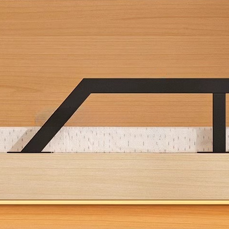 Minimalist High Bed Frame with Mattress and Guard Rail - image 9