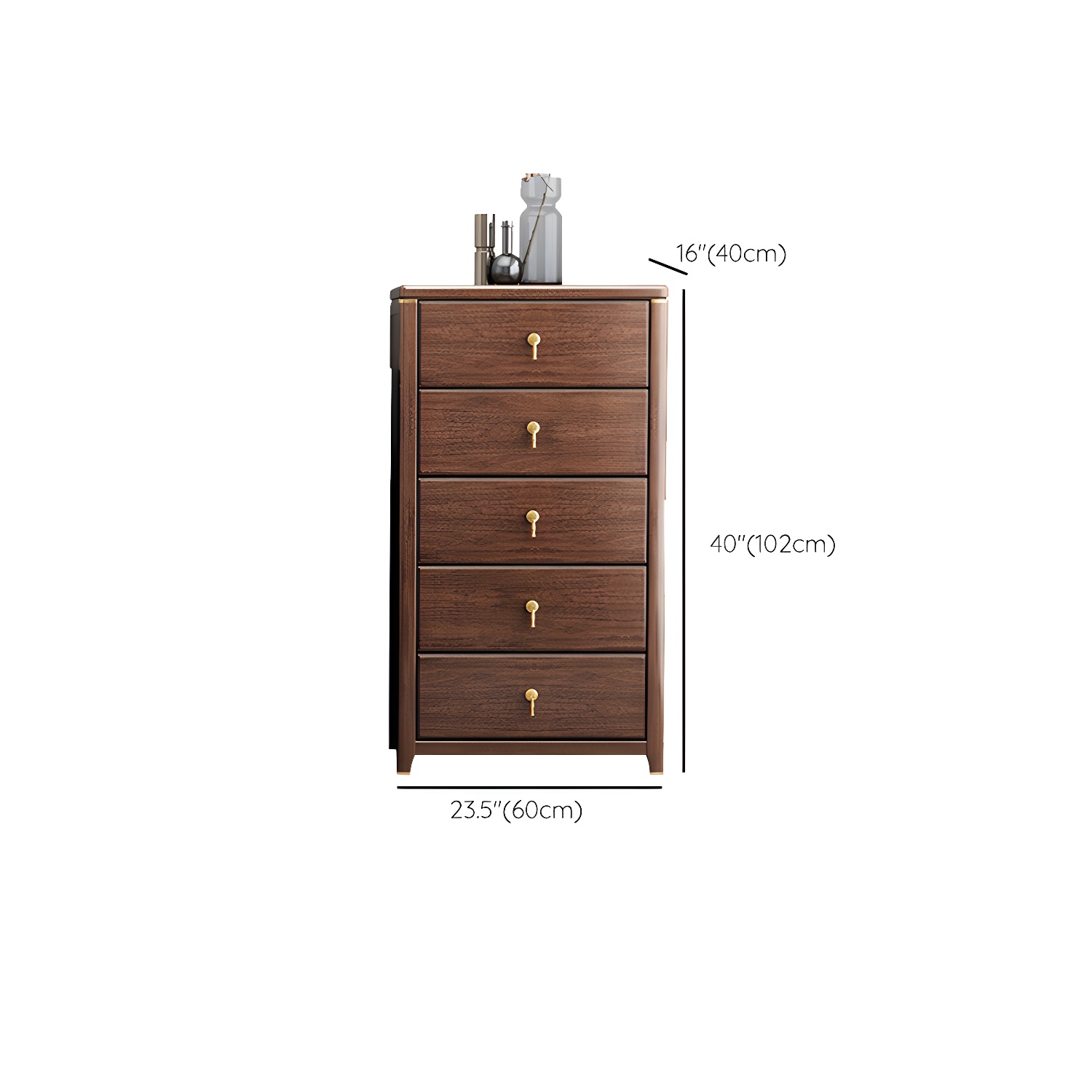 Mid Century Modern Chest Wood Rectangular Chest in Walnut Finish - image 18